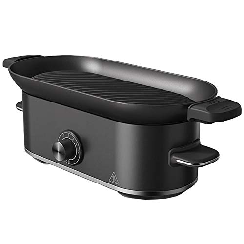 HAZYJT Raclette Grill Elektrogrill Rauchfreie Grillplatte Mini Grillpfanne Grill Bratbackform 5-Gang-Modus
