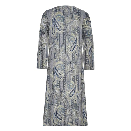 Akivide Women's Boho Colorful Floral Printed Long Sleeve Maxi Dress Button Casual Loose Fall Vacation Dresses with Pockets4