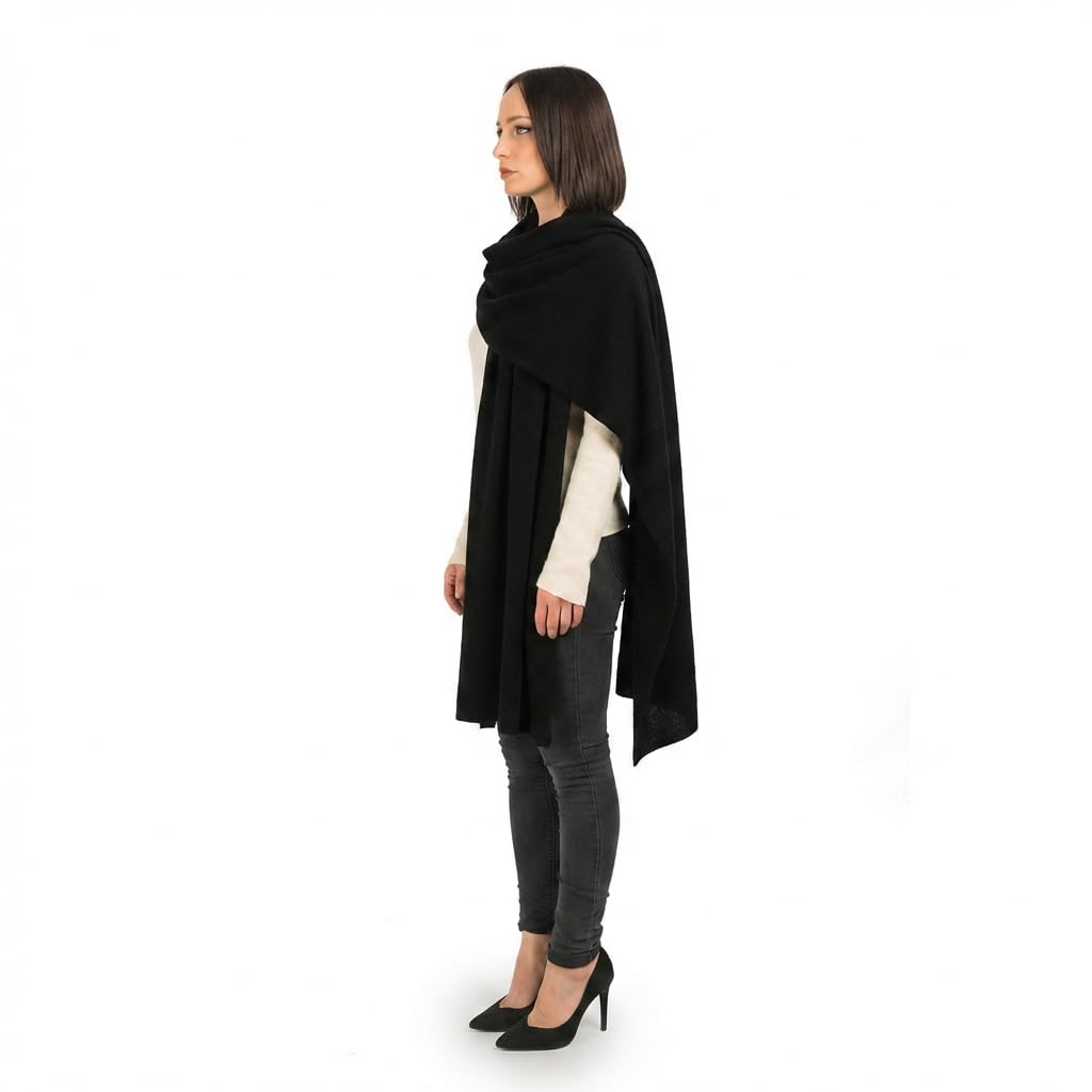 Dalle Piane Cashmere Damen Stola 100% Kaschmir | Hochzeitsschal und Abendstola für Zeremonien und Reisen, 60x205 cm, vier Jahreszeiten, Geschenk für Sie, Made in Italy