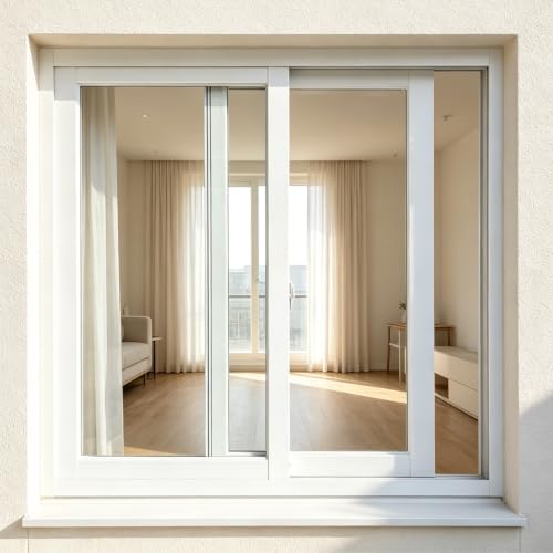 Ventanas corredizas de aluminio para casa exterior de 93x50cm con vidrio templado 2