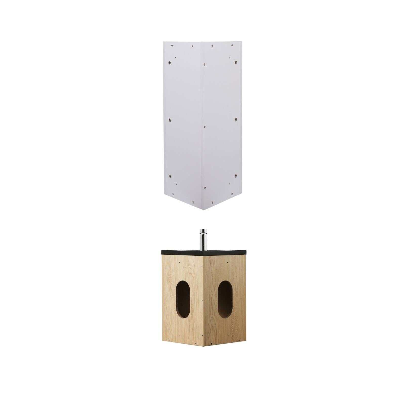 MOB-IN Ensemble Lave-Mains Angle Suspendu SKINO avec Robinet et Armoire d'angle