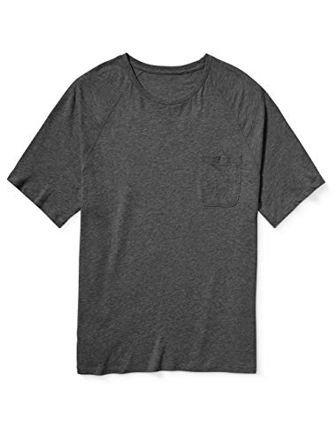 Amazon Essentials Men's Big & Tall Short-Sleeve Slub Raglan Crew T-Shirt Shirt, -Charcoal