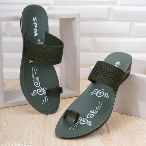 Image of Women's Stylish Solid Colour Flip Flop Slippers Comfortable,Lightweight,Versatile Styling Sl378