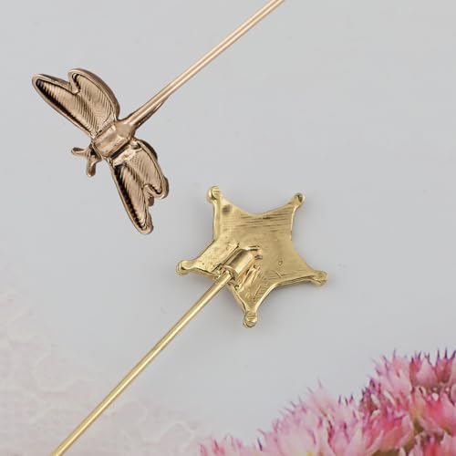 Image of Alilang 2Pcs Classic Hat Pins for Women and Lapel Brooch Set Vintage Style Decorative Stick Pins for Hats Suits Scarves Fitted Hats to Keep Hat in Place