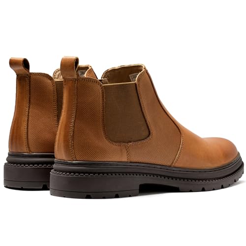 Image of OKKO Mens Chelsea Boots Genuine Leather Dress Boots for Men Classic Stylish Casual Slip On Ankle Boot for Men