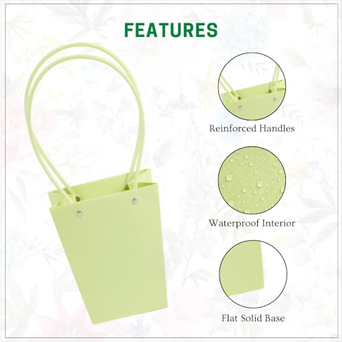 Image of Oasis Pack of 10 Conical Green Flower Hamper Bags | Premium Floral Packaging Bags for Rakhi Gift Hampers, Flower Bouquets, Wedding, Return Gifts, Decorative Presentation & Florist Supplies.