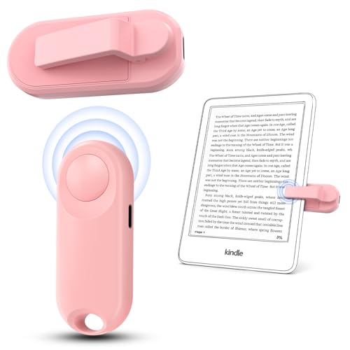 Oresoc RF Remote Control Page Turner for Kindle Paperwhite,Kindle Accessories Remote Photo and Video for E-Book iPhone iPad Android Tablets Reading Novels Comics Remote Control Extenders(Pink)