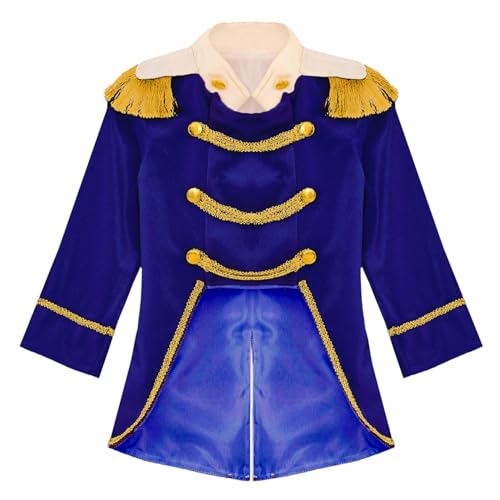 renvena Boys Prince Uniform Coat Halloween Kids Long Sleeve Velvet Tailcoat Jacket Vintage Tuxedos