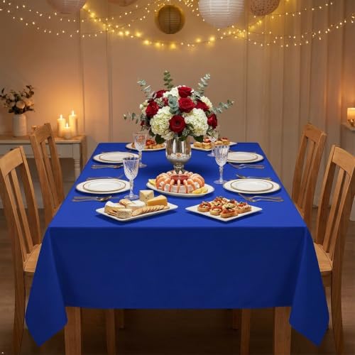 Image of sancua Rectangle Tablecloth for 4 Foot Tables, 60x84 Inch, Blue