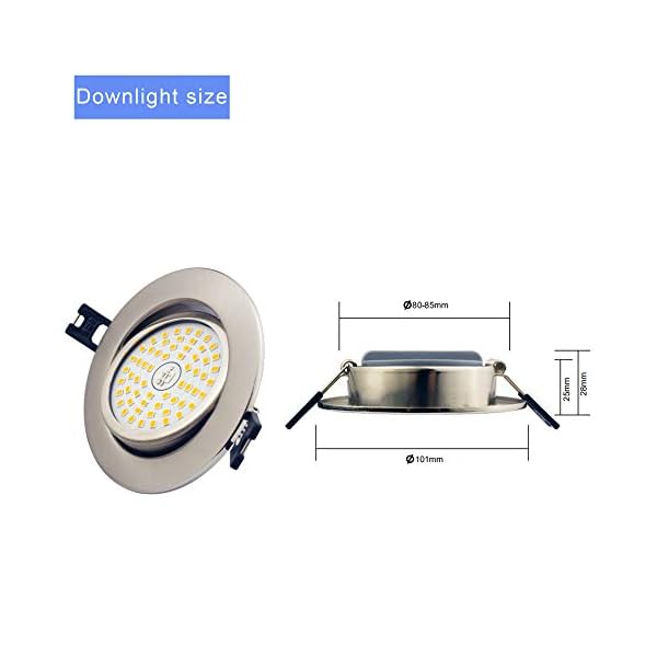 WRKEY LED Einbaustrahler Ultra Flach, 5er Set 9W LED Deckenstrahler Warmweiß 3000K 750LM 230V LED Spot Nicht Dimmbar… – Bild 4