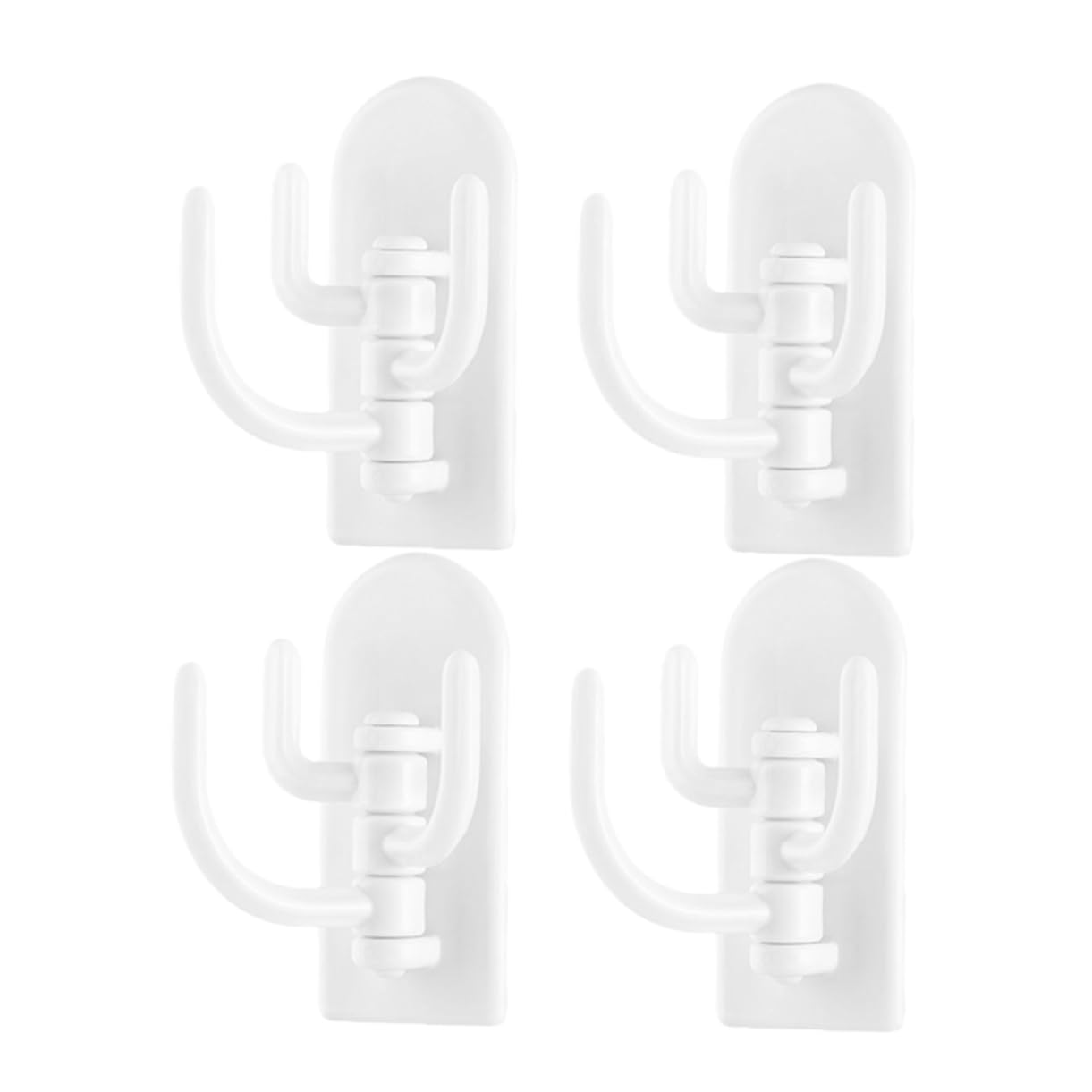 FUNOMOCYA 4 Pcs Rotatable Storage Hook Cabinet Hanging Holder Kitchen Door Hook Over Door Hooks Clothes Hanger White