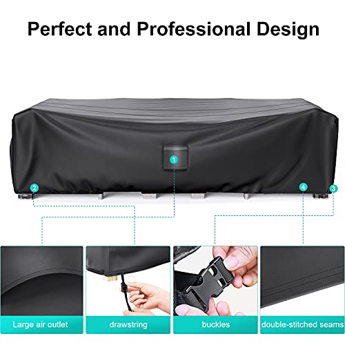 Brosyda BSD-059 Patio Furniture Covers, Heavy Duty Outdoor Furniture Cover Waterproof, Sectional Sofa Set Covers Table And Chair Set Covers 108 Inch L × 82 Inch W × 28 Inch H thumb #4