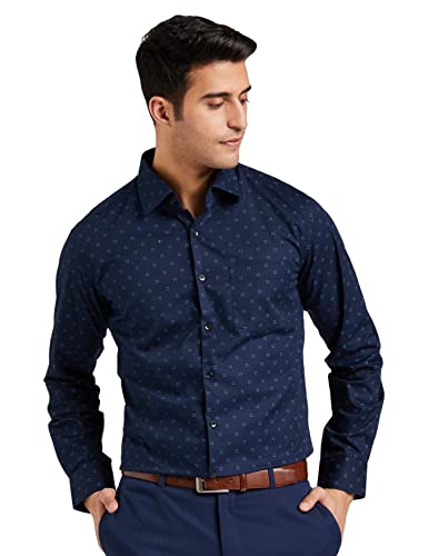 Image of Diverse Men's Cotton Printed Full Sleeve Regular Formal Shirt