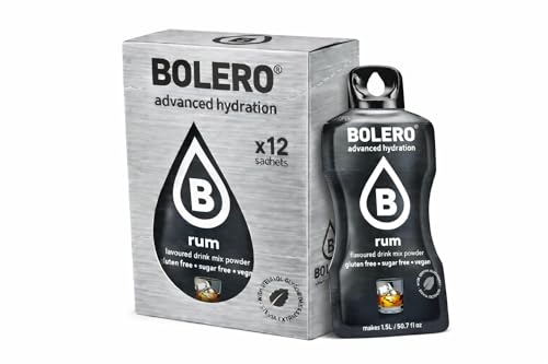 Bolero Drink Box 12 Ron (Rum) 9 g | 12 Sobres Saborizante en Polvo | Bebida Instantánea con Sabor Exótico | Sin Azúcar
