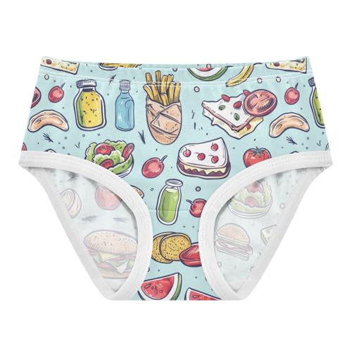 ZZKKO Cartoon Food Fruit Girls Underwear Toddler Panties for Girls Comfort Brief Size 2-8T