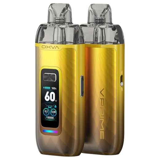 Oxva VPRIME Vape Pod Kit - First Ever Auto-Draw DTL Pod System Oxva Vape Pod Kit, 2600mAh Battery, 60W Output, 2ML TBD, No Nicotine- Nicotine Free (Glorious Gold)