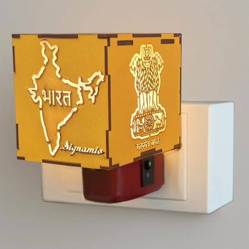 Image of SIGNAMIO Auto Cut Wooden Bharat Camphor Kapoor Bakhoor Oud Aroma Oil Diffuser Incense Dhoop Burner Electrical Stand Machine for Home Fragrance with Night Lamp