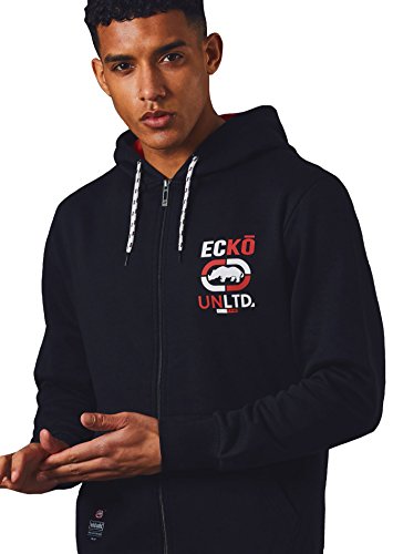Ecko Hombres UNLTD Lana Gráfico Camisa de Entrenamiento Casual Deporte Tracktop Sudadera Millbrook,Antracita,S