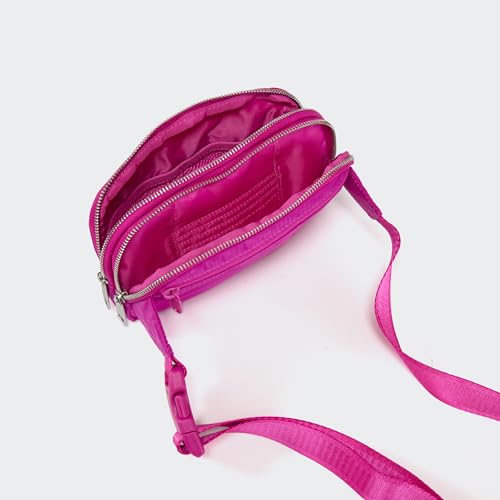 Image of Pander Everywhere Belt Bag for Women, 5 Zipper Pockets Nylon Crossbody Fanny Pack Purse (Grape Purple)