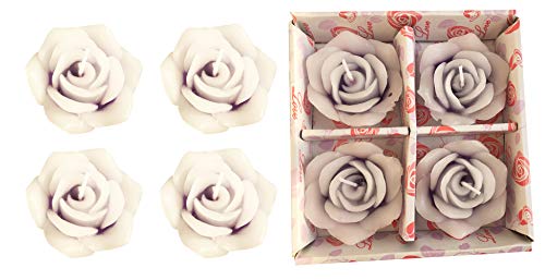 T-shin Velas flotantes clásicas, sin Perfume, pétalos de Rosa, Velas de Cera vertidas a Mano para Bodas, Aniversarios, cumpleaños, decoración del hogar, SPA, relajación, Paquete de 4