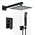 Ackwave Shower Faucet Matte Black Shower System with 8 Inches Rain Shower Head and Handheld Spray Bathroom Luxury Rain Shower Faucet Set Complete Wall Mounted
