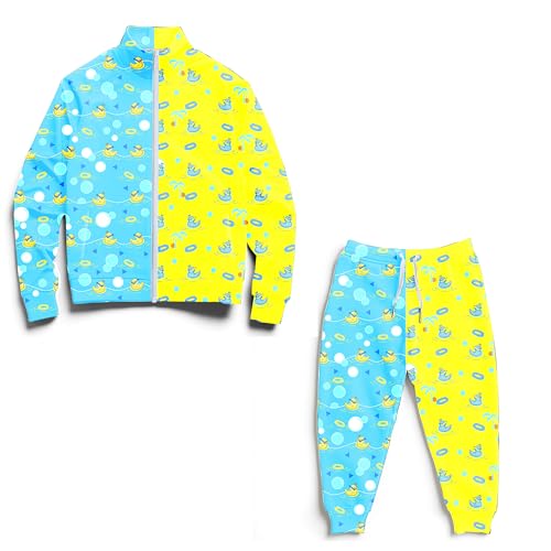 Image of Kids Two-Piece Classic Zippered Sports Jacket Set Sweatpants Jogging Teenager Sportswear Set