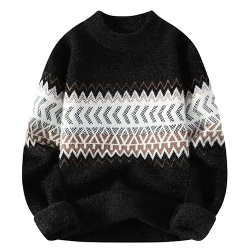 Pull à col roulé rayé homme ample contre le froid de l'hiver