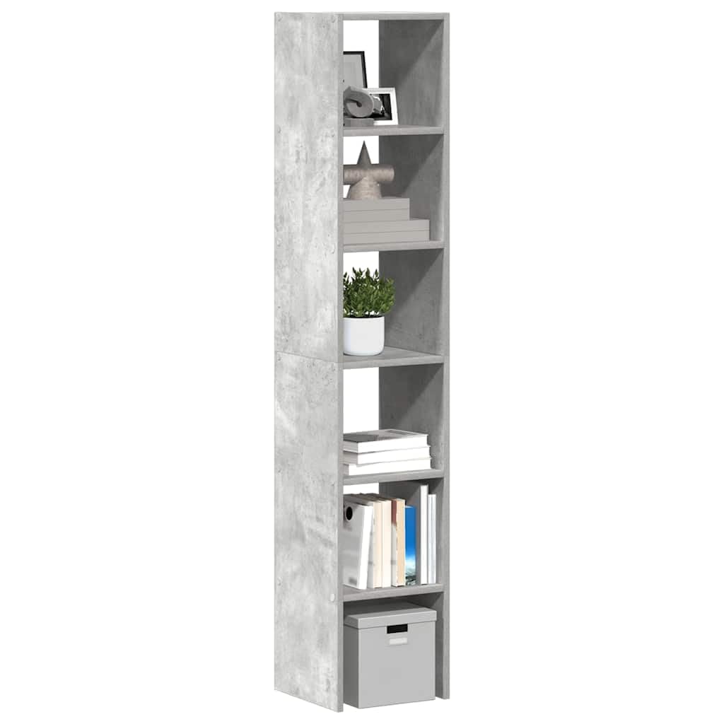 Set di 2 librerie impilabili, grigio cemento, 30 x 30 x 80 cm, in