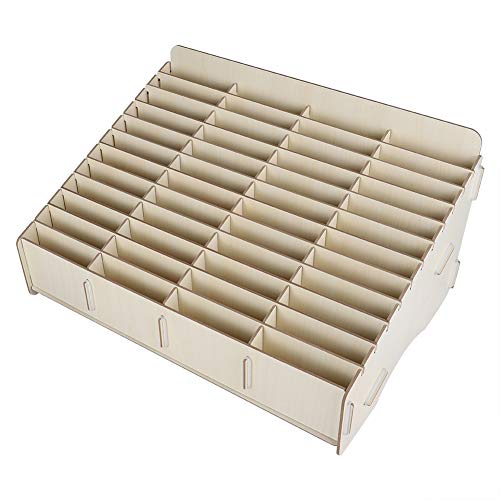 Caja de almacenamiento de madera para teléfono móvil organizador multi-ranura de 48 celdas