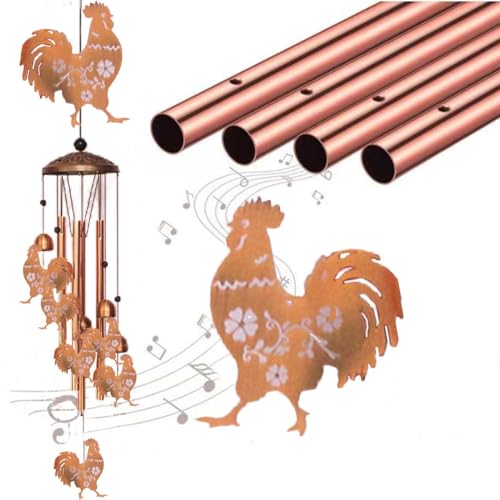 Carillon à vent extérieur poulet cloche vintage déco jardin terrasse - 8