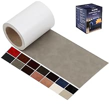 ILOFRI 3x60 Inch Smooth Leather Repair Patch Tape for Car Seat, Self Adhesive Leather and Vinyl Repair Patch Kit for Furniture, Couches, Upholstery, Interior, Boat Seat, Sofa - Light Gray 2
