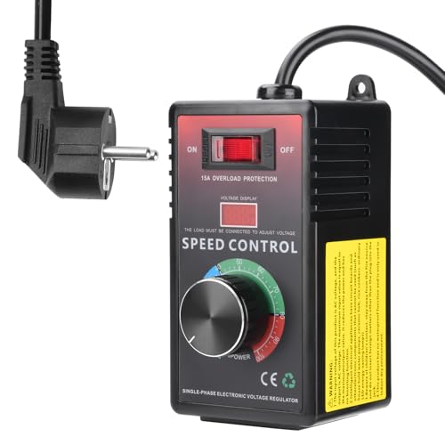 Aideepen Drehzahlregler 230V AC 220V 15A Motor Spitzenleistung 4000W Spannungsregler für Winkelschleifer Bläser Handbohrer Kreissägen