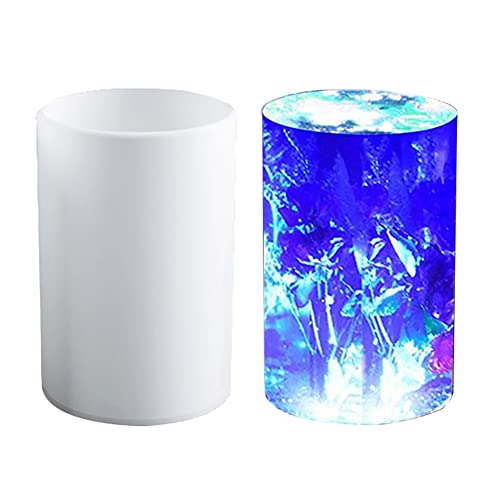 Katutude Cylinder Candle Molds, 3D Pillar Silicone Candle Mold Epoxy Resin Molds for DIY Scented Candles, Handmade Soap, Wax, Crafts, Fondant, Chocolate - Diameter 50mm