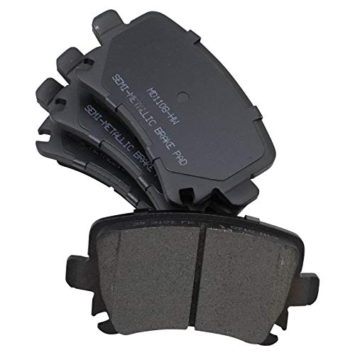 Image of TRQ Rear Brake Pad and Rotor Set Semi Metallic Rotors Calipers Compatible with 2010 Audi A3 A3 Quattro Volkswagen Golf Jetta 2011 GTI
