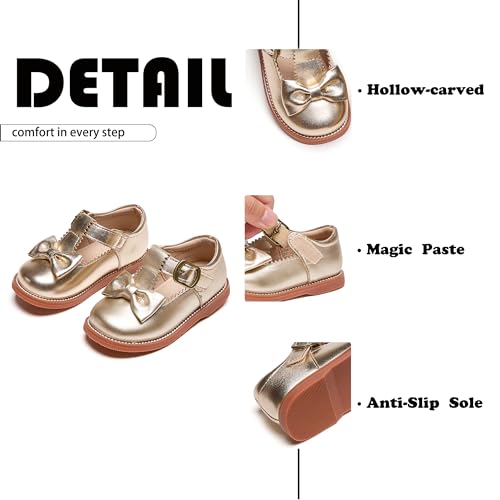 Image of Flaryzone Toddler Little Girl Mary Jane School Uniform Oxfords Flat Dress Shoes