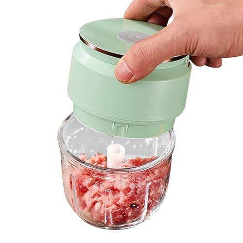 Picador De Ajo Eléctrico - Procesador de Comida con Picadora y Carga USB | Multifuncional Portátil Sin Cable Con Tazón Para Cocina, Comida Infantil Y Ensaladas