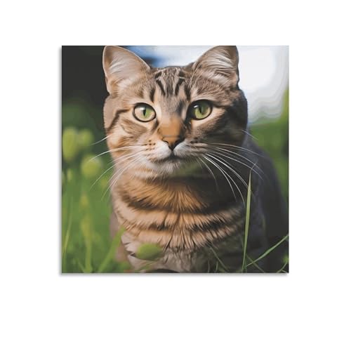 Toile murale abstraite chat tigré grand format panoramique sans cadre décoration maison moderne