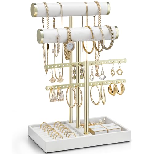 Vlando アクセサリースタンド ブレスレット イアリング リング(ホワイト)