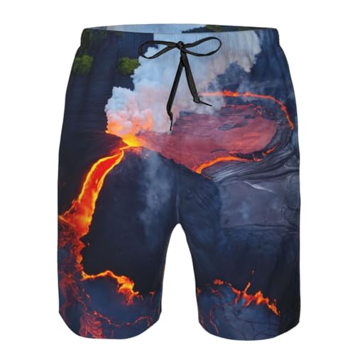 Kilauea Volcanos Print Stylish Men Beach Shorts Lightweight Cozy Swim Trunks Summer Casual Outings Holiday4