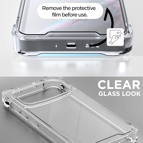 Image of Pikkme Back Cover for Oppo F33 Pro 5G PC + TPU Clear Transparent Raised Edges Shockproof Protective Phone Bumper Case(Transparent)
