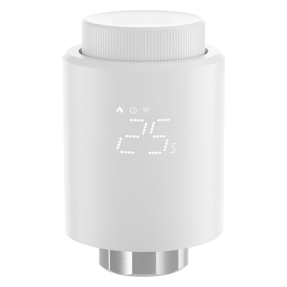 Zigbee Valvola termostatica per termosifone Smart Home, per la maggior parte dei sistemi di riscaldamento, bianco