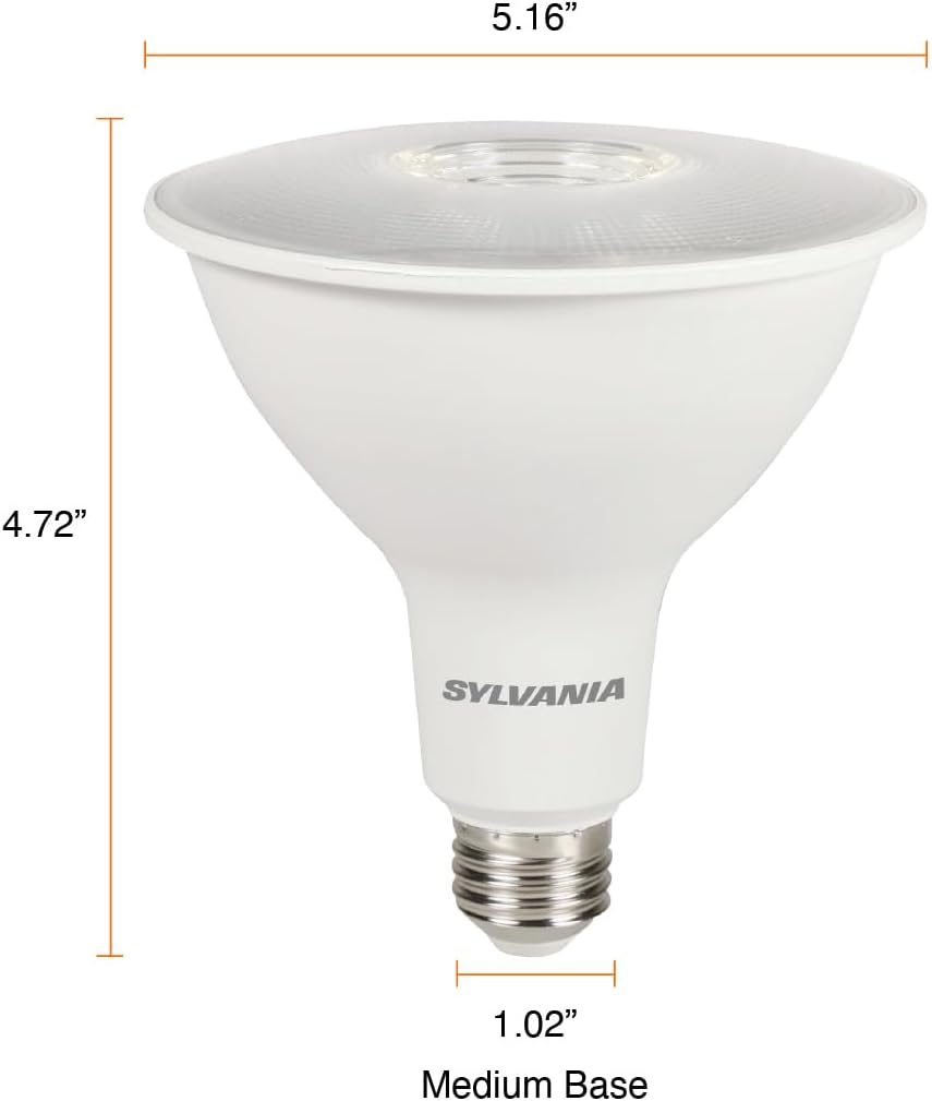 Sylvania ECO LED PAR38 Light Bulb, 90W = 14W, 7 Year, Non-Dimmable, 1000 Lumens, Clear, 4000K, Cool White – 2 Pack (41106)