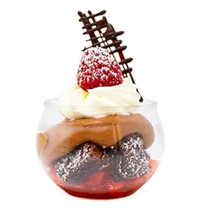 576 Count 3 oz. Sphere Mini Dessert Parfait Cup Professional-Grade Recyclable Transparent Durable Disposable Plastic Fishbowl for Parfait Desserts, Appetizers, and Parties CMJJ