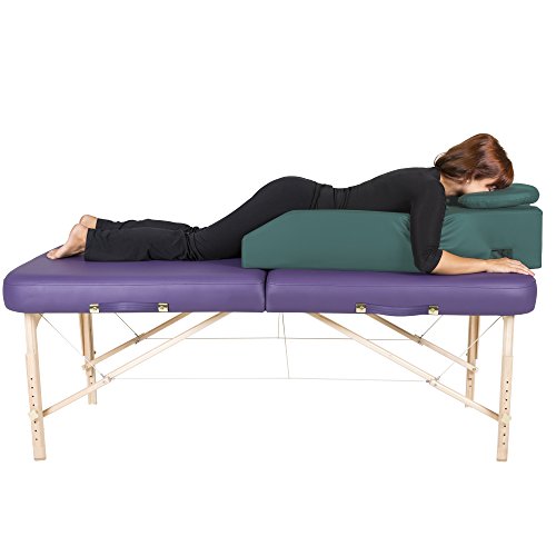 EARTHLITE Pregnancy Massage Cushion & Headrest - Full Body Pregnancy Bolster / Ideal After Breast Surgery & Lower Back Pain, Teal