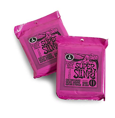 Ernie Ball 3223 Super Slinky 2223 Jeu de 6 cordes pour guitare électrique 9-42 - Les Beatles, Paul McCartney, John Lennon, RIngo Starr, George Harrison Ernie Ball 3223 Super Slinky 2223 Jeu de 6 cordes pour guitare électrique 9-42