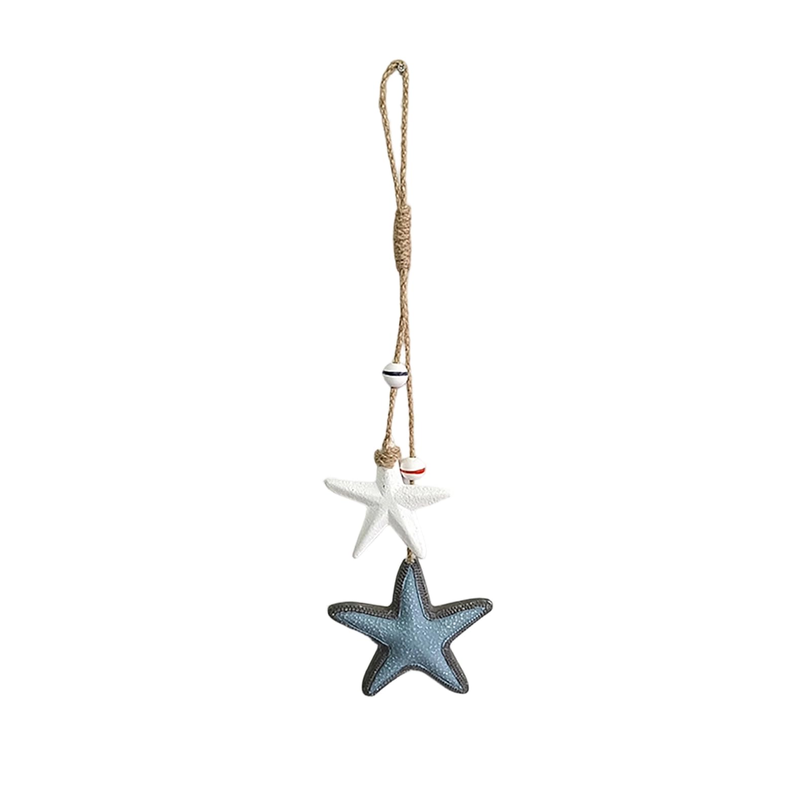 Wooden Starfish Hanging Decoration Nautical Coastal Wall Ornament Ocean Theme Art for Home Beach Lake House Rustic Decor [object Object]