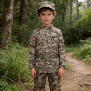 Disfraz de Soldado Militar Camuflado para Niños miniatura 6