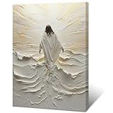 Jesus Walking on Water Canvas Wall Art Religious Poster Minimalist Christian Paintings Living Room Bedroom Church Decoration