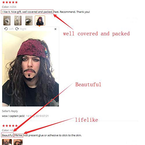 Clicling Human Hair Fake Beard, Face Beard And Mustache For Adults Men Suitable For Film Makeup And Special Effects（Hz04-1B Black #TOP2