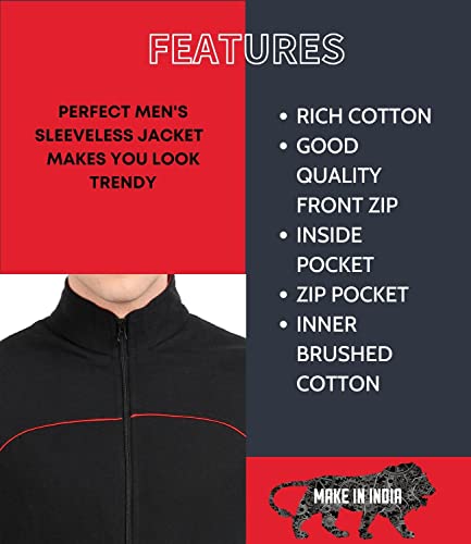 Image of Scott International Men's Blended Cotton Regular Fit Sleeveless Standard Length Casual Jacket